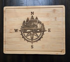 ✨ Custom Laser-Engraved Jeep Bamboo Cutting Board (11" x 14") ✨