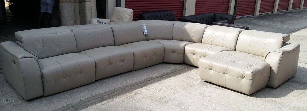 Novara 6pc Italian leather sectional sofa