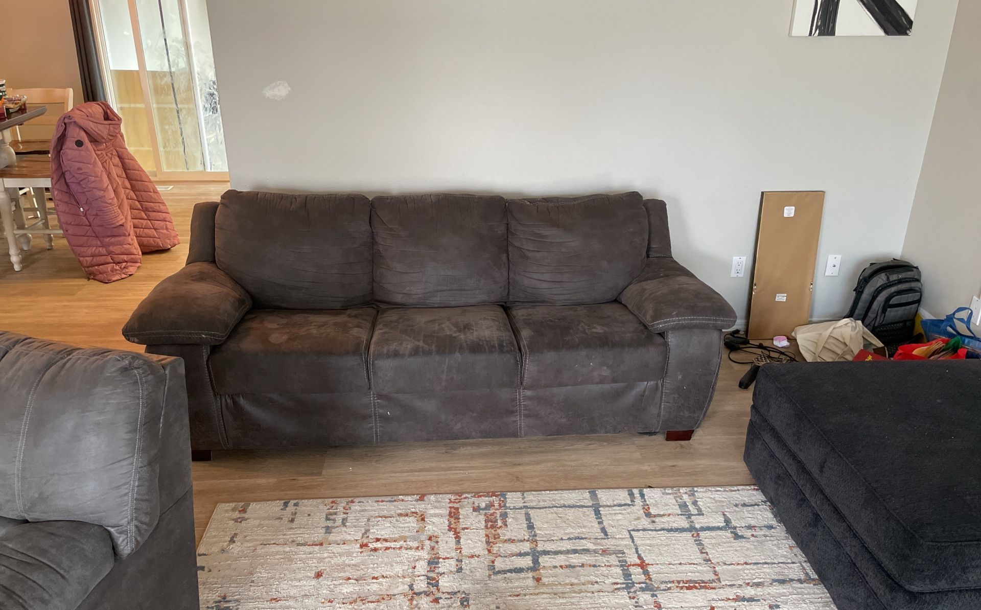 Suede Chocolate Couch