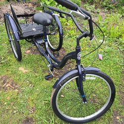 Tricycle with a basket in the back