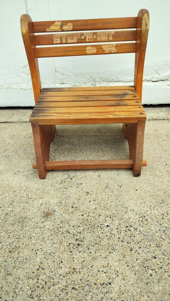 Vintage Kids Chair That Converts To Step Stool