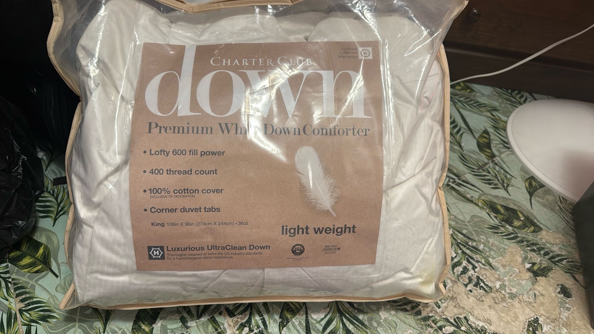 Charter Club White Down King Comforter