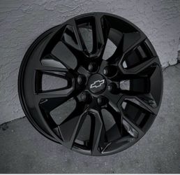 GLOSS BLACK RST CHEVY SILVERADO 1500/TAHOE WHEELS SET 20x9" FITS: 2026