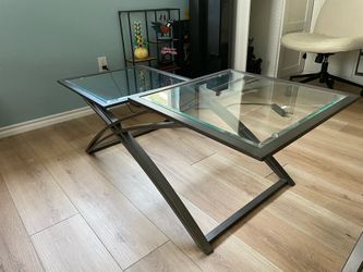 Glass / Metal Coffee Table and End Table Set