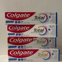 Colgate Total Active Prevention Whitening FULL SIZE Toothpaste Bundle Set
