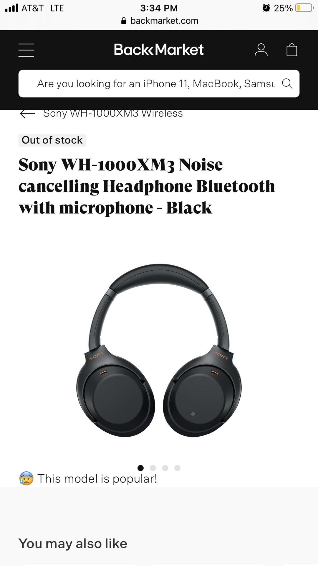 Sony WH-1000XM3 Noise cancelling Headphone