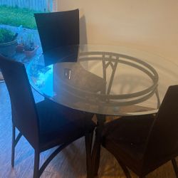 Glass Table  4 Chairs 