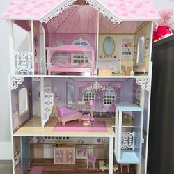 Wooden Doll House With Furniture ( Good Condition)