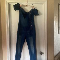 Off the shoulder Jean bodysuit