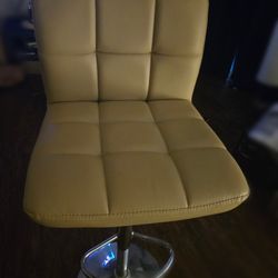 2 Tan Leather Swivel And Height Adjustable Chairs -must PU By June 24