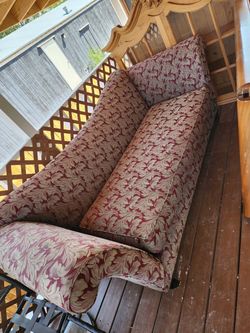 Floral Upholstered Sofa with Metal Frame