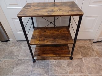 24" Microwave Oven Stand 3 Shelves Rolling Cart