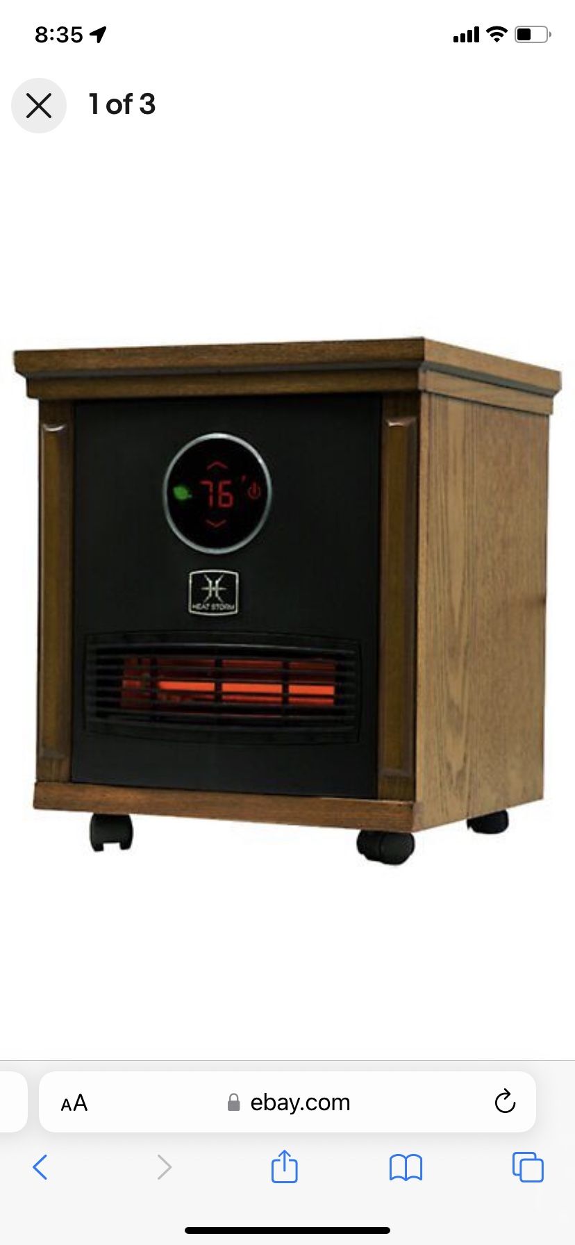 Heat Storm Smithfield Classic 1,500-Watt Infrared Quartz Portable Heater