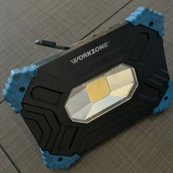 Workzone rechargeable LED spotlight lithium ion battery up to 2000 lumen