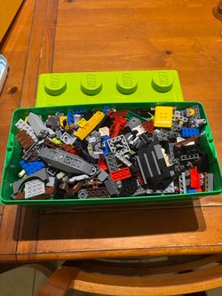 Bulk LEGO Lot with Lime Green LEGO Stud Storage Box - Mixed Bricks - See My Other Items 😀