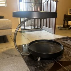 Small Side Table Chrome Black