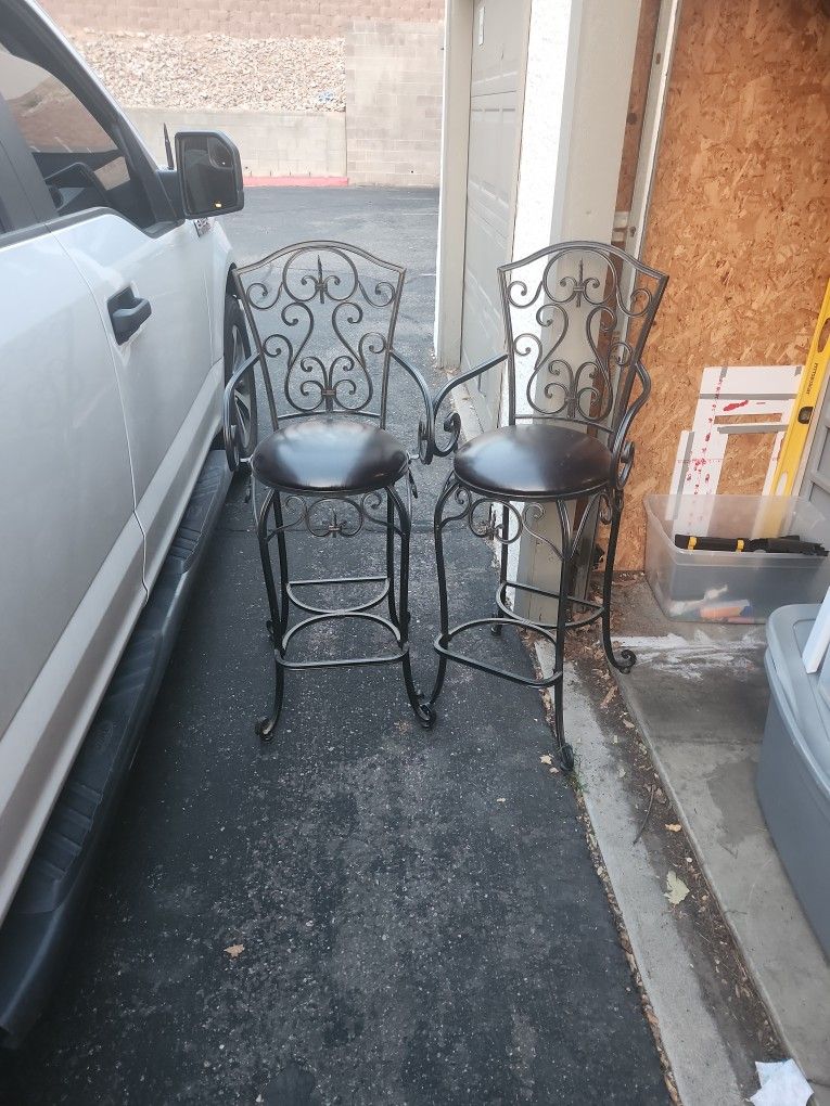 Nice Metal Bar Stools One Pair