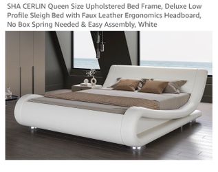 White leather Bed frame moving out