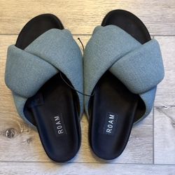 New ROAM Foldy Slide Sandal Slipper Fabric Upper Shoe Size 7