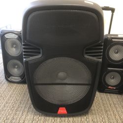 15 Inch Rechargeable Bluetooth Speaker/aux/fm/USB And SD Port/microphone For Karaoke/brand New!!