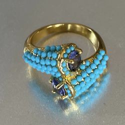 Faux Turquoise Fashion Ring Size 7