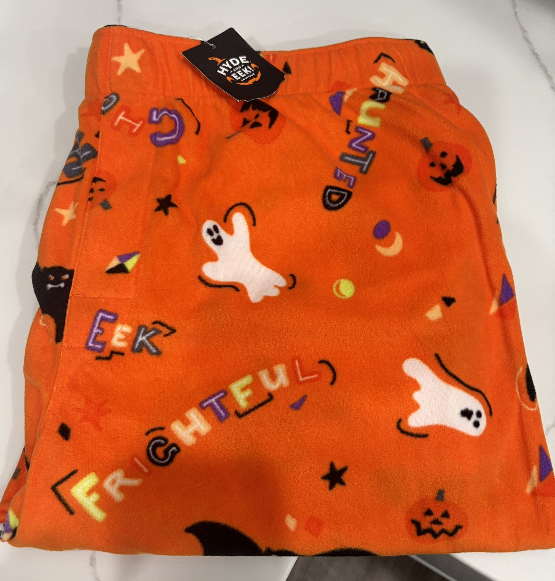 New Mens Hyde And Eek Target Halloween Ghost Bat Fleece Family Pajama Pj Pants L tall
