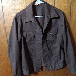 Vintage Levi Jean Denim Jacket Brown Size Medium