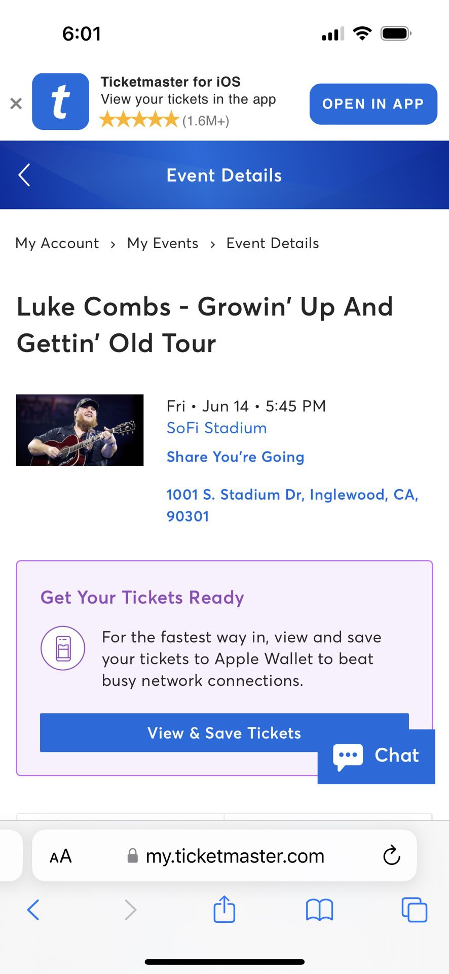 Luke Combs Ticket