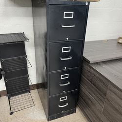 4 Drawer Black File Cabinet