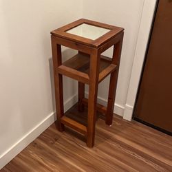 Wooden Mirrored Side Table 