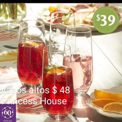 Vasos Altos Princess House $48