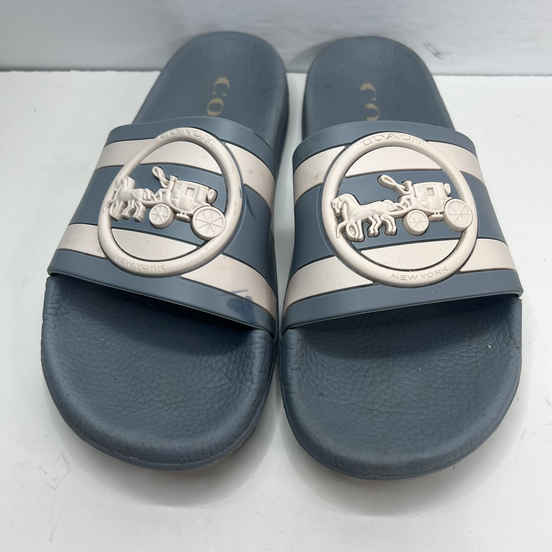 Coach ULI Sport Slide Sandals With Horse & Carriage Print