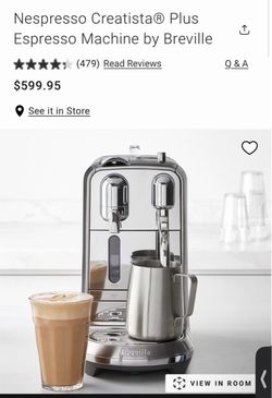 Breville Nespresso Creatista Plus Espresso Machine – Silver