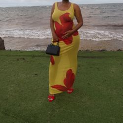 Yellow and red maxi dress #maxidress #summerdress