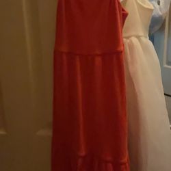 Red/orange spaghetti strap dress