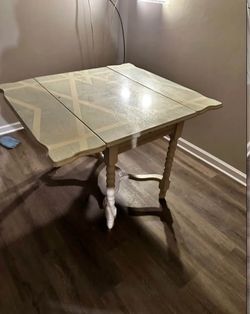 Vintage Wood Drop-Leaf Dining Table