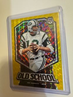 Joe Namath Jets Mosaic Old School Gold Prizm Card