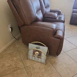 Gold Metal Record Holder – Vintage Faux Bamboo Style
