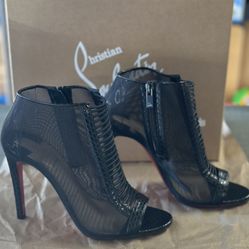 CHRISTIAN LOUBOUTIN Calf Jurassic Rete Trouble 100 Booties size 38