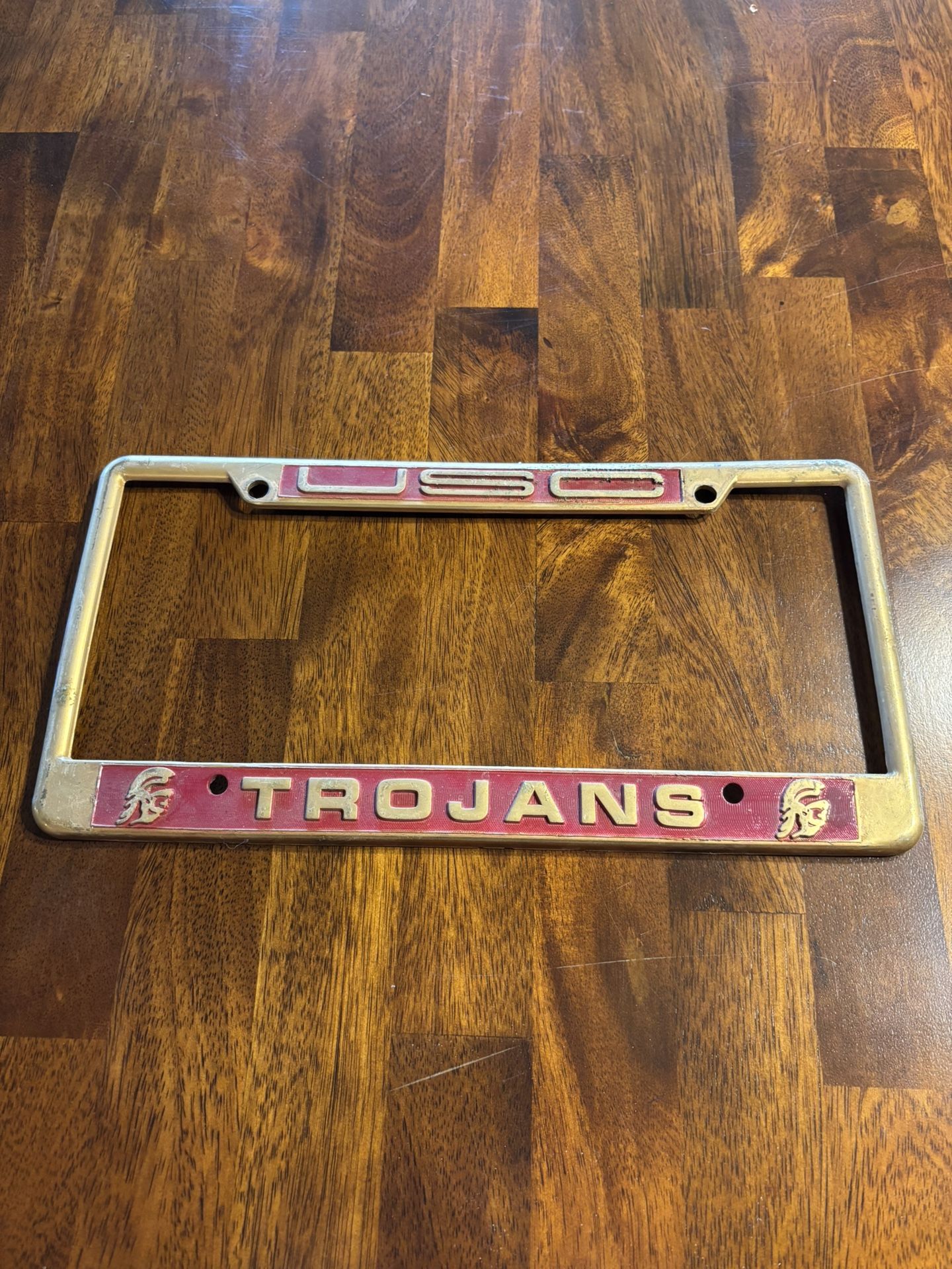 USC Trojans Brass License Plate Frame.
