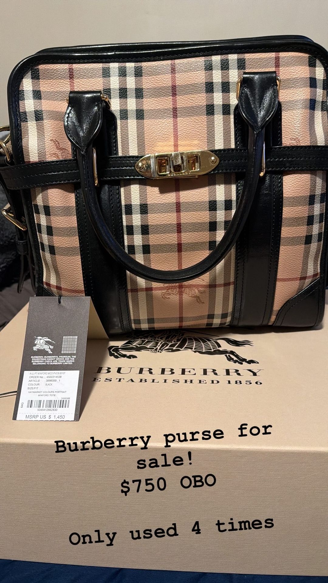 Burberry Tote For Sale