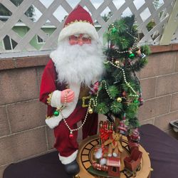 Vintage 35" Animated Santa with Moving Train