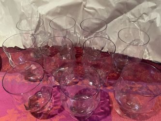 Vintage Depression Glass Footed Glassware -Set Of 10