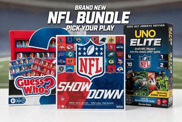 NFL Board Games Bundle Lot of 3 - Guess Who? NFL, UNO Elite 2025 Alt Jerseys Edition, NFL Showdown - NEW