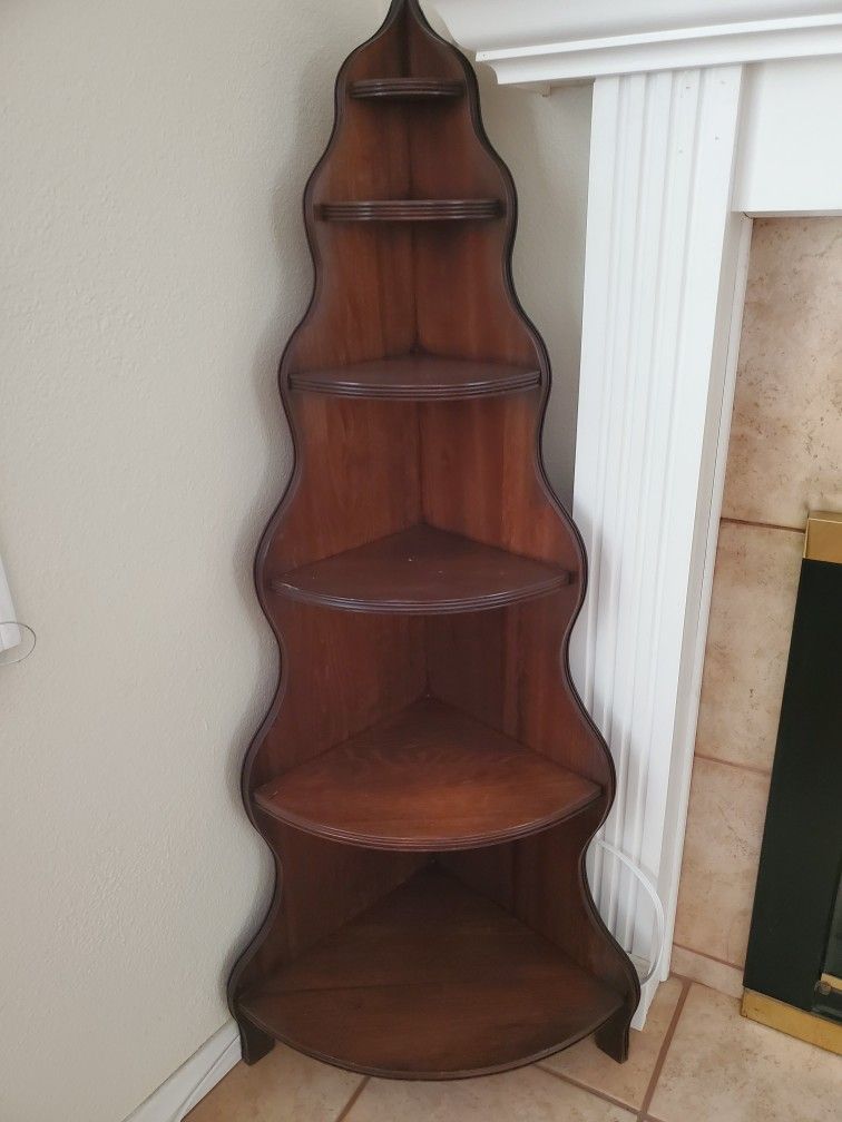 Bekins Vintage Wooden Corner Shelf