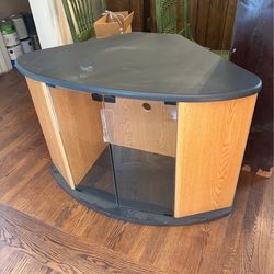 Wood and Glass Corner Cabinet