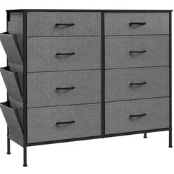 8 Drawer Dresser - 8 Fabric Drawers with Side Pockets