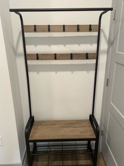 Hall tree (coat and shoe storage)