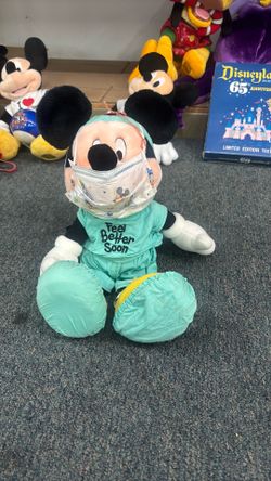 Disney Mickey Mouse Feel Better Soon Doctor Scrubs 14" Plush