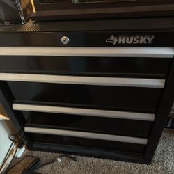 Husky 4-Drawer Rolling Tool Cabinet in Gloss Black